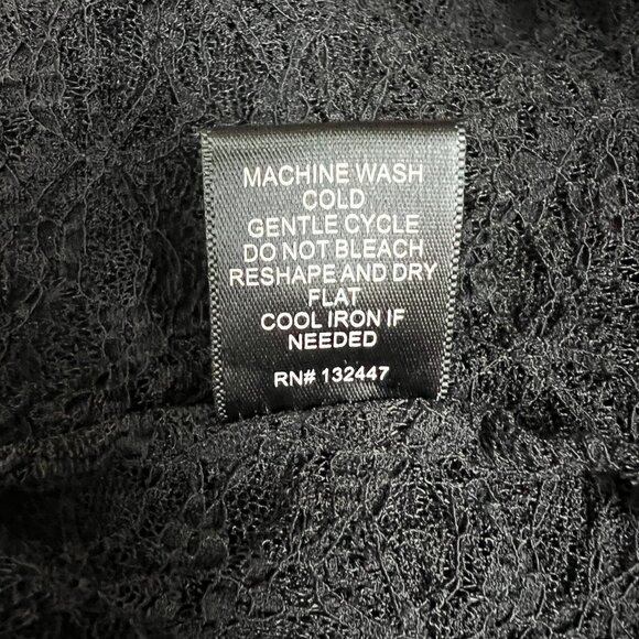 Patterson J Kincaid Dress Women Small Black Lace Floral Lined Long Sleeve V-Neck - Picture 14 of 14